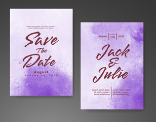 Wedding invitation with abstract watercolor background