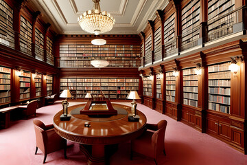 Luxurious library. 3d rendering