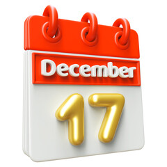 Calendar December 17th - Icon 3d Calendar