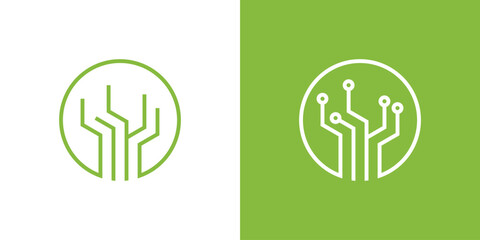 tree logo design made with only modern technology