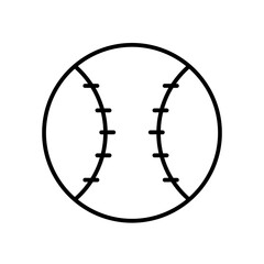 Cricket ball sport and fitness icon with black outline style. ball, sport, symbol, game, cricket, isolated, competition. Vector illustration