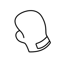 Boxing glove sport and fitness icon with black outline style. fight, boxing, sport, design, symbol, punch, hand. Vector illustration
