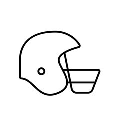Rugby helmet sport and fitness icon with black outline style. sport, rugby, helmet, football, game, symbol, equipment. Vector illustration