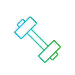 Dumbbell sport and fitness icon with blue and green gradient outline style. gym, sport, health, weight, fitness, exercise, muscle. Vector illustration