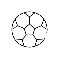 Obraz premium Ball sport and fitness icon with black outline. ball, isolated, circle, game, sport, sphere, play. Vector illustration