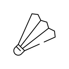 Badminton sport and fitness icon with black outline. sport, game, racket, tournament, badminton, match, play. Vector illustration