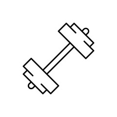 Dumbbell sport and fitness icon with black outline. fitness, gym, dumbbell, health, sport, equipment, weight. Vector illustration