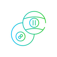 Biliard sport and fitness icon with blue and green gradient outline. game, sport, ball, table, pool, snooker, billiard. Vector illustration