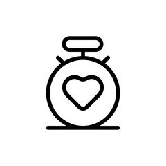 Heart beats controlling tool sport and fitness icon with black outline style. sign, tool, medical, symbol, heart, hear, app. Vector illustration