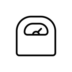 Obraz premium Weight scales sport and fitness icon with black outline style. weight, symbol, scale, fitness, measurement, measure. Vector illustration