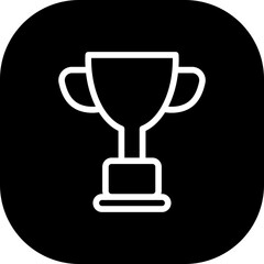 Trophy sport and fitness icon with black filled outline style. prize, winner, trophy, reward, award, success, cup. Vector illustration