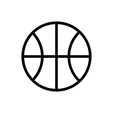Basket ball sport and fitness icon with black outline style. basket, basketball, ball, sport, equipment, game, competition. Vector illustration
