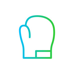Boxing sport and fitness icon with blue and green gradient outline style. boxing, symbol, sport, glove, fight, design, champion. Vector illustration