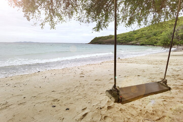 tropical beach and blue sky in nature