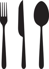 Set of vector cutlery. Fork knife. Flat style.
