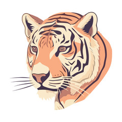 Tiger Head feline icon isolated