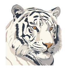 White tiger feline icon isolated