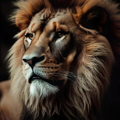 Naklejka premium photography of brave lions, looks, tender, felines, beautiful white photographs for paintings