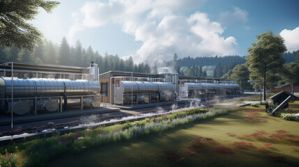 Fototapeta premium Geothermal power station alternative energy