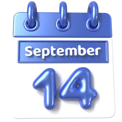 14th September -  Icon 3d Calendar of Day