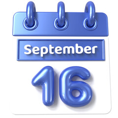 16th September -  Icon 3d Calendar of Day