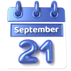 21st September -  Icon 3d Calendar of Day