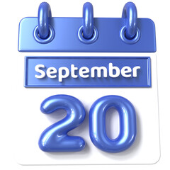 20th September -  Icon 3d Calendar of Day