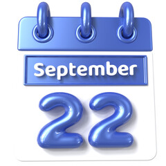 22nd September -  Icon 3d Calendar of Day