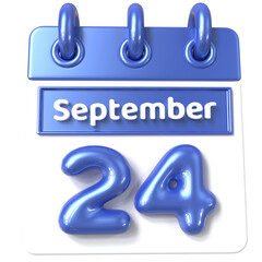 24th September -  Icon 3d Calendar of Day