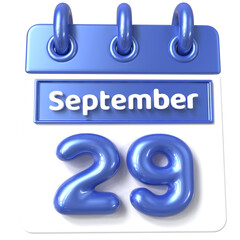 29th September -  Icon 3d Calendar of Day
