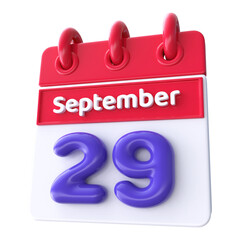 29th September -  Icon 3d Calendar of Day