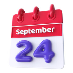 24th September -  Icon 3d Calendar of Day