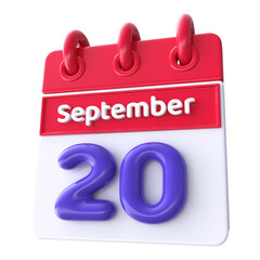 20th September -  Icon 3d Calendar of Day