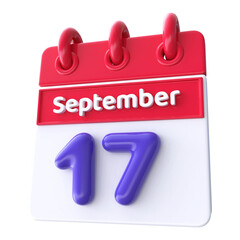 17th September -  Icon 3d Calendar of Day