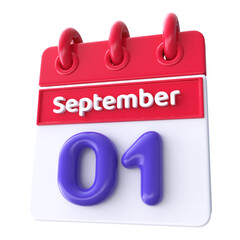 1st September -  Icon 3d Calendar of Day
