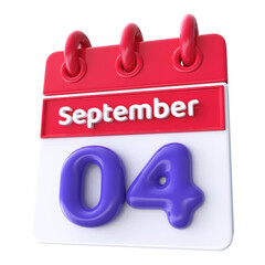 4th September -  Icon 3d Calendar of Day