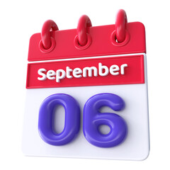 6th September -  Icon 3d Calendar of Day