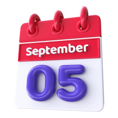 5th September -  Icon 3d Calendar of Day