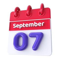 7th September -  Icon 3d Calendar of Day