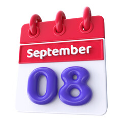 8th September -  Icon 3d Calendar of Day