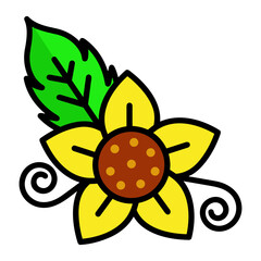 Flower icon symbol vector image. Illustration of the beautiful daisy floral design image