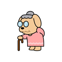 Vector Dog Granny Flat Illustration
