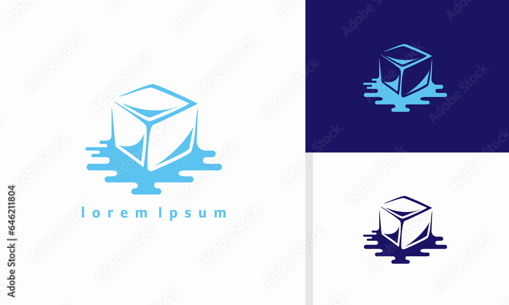 Wall mural vector melted ice icon logo design concept