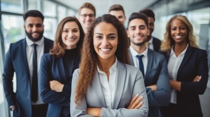 Multiracial diverse business team are smiling in modern office, Business concept.