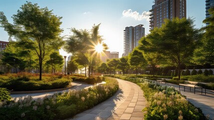 Obraz premium Sustainable urban garden layout