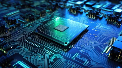 Close-up background of high-tech electronic chips