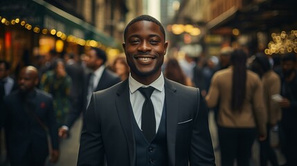 営業中のアフリカ系ビジネスマン