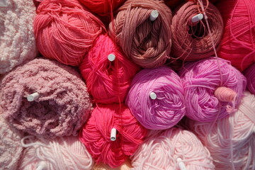 Colorful background with yarn ball.