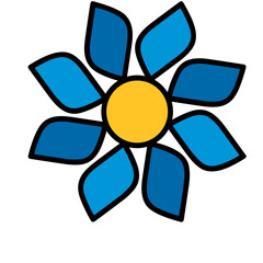 Flower icon symbol vector image. Illustration of the beautiful daisy floral design image