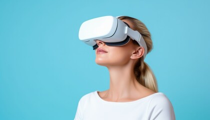Woman wear augmented reality glasses